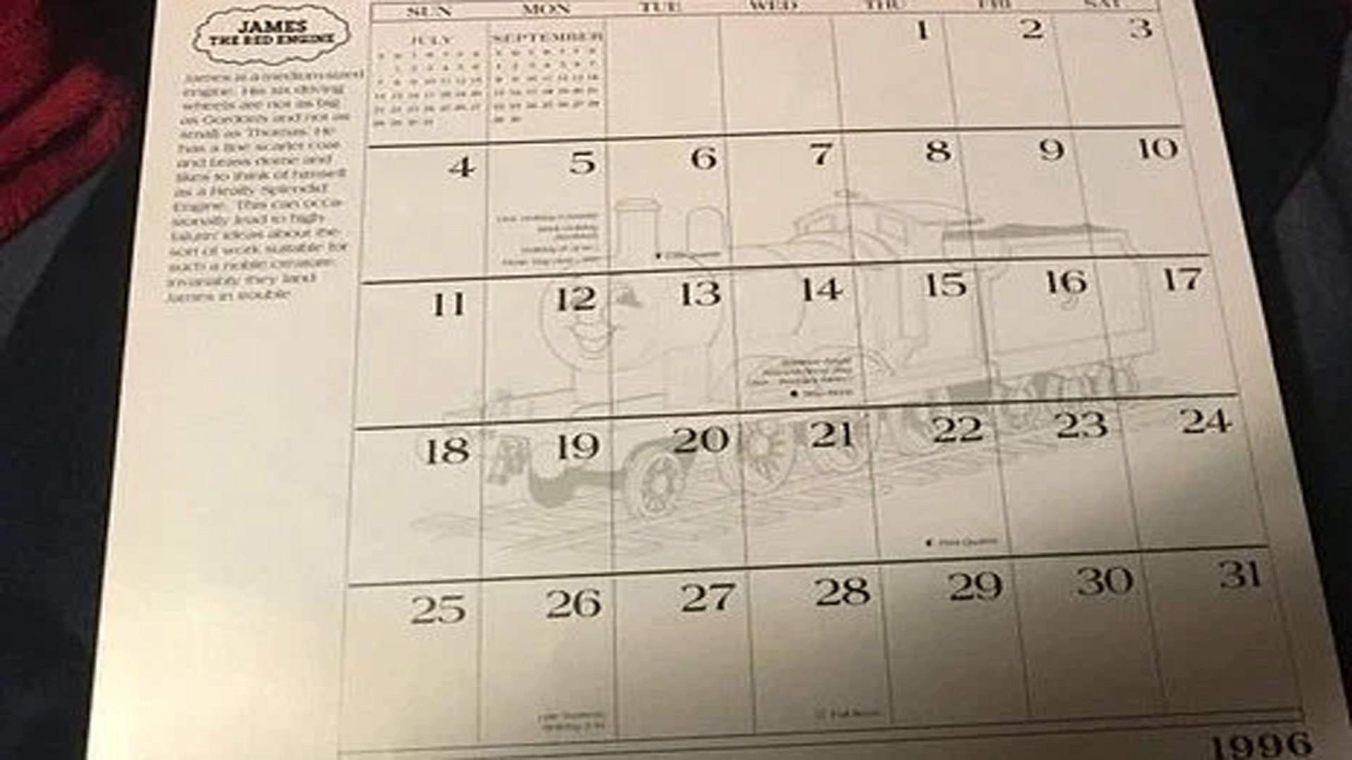 ১৯৯৬ সালের ক্যালেন্ডার